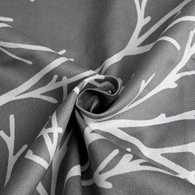 Brielle Queen Size Saten Nevresim Seti Gri