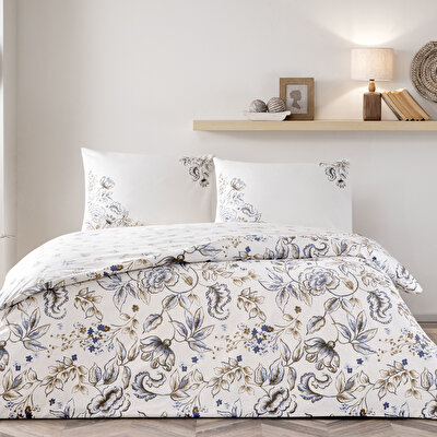 Taç Norah Ranforce Tek Kişilik Nevresim Takımı Kahverengi