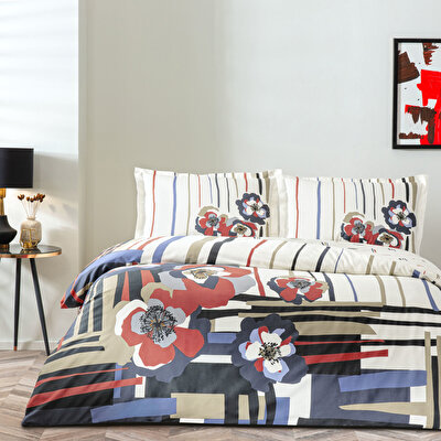 Taç Vanessa Saten Çift Kişilik Nevresim Takımı Kırmızı