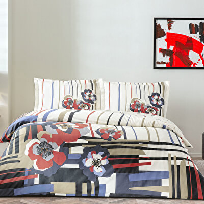 Taç Vanessa Saten Çift Kişilik Nevresim Takımı Kırmızı