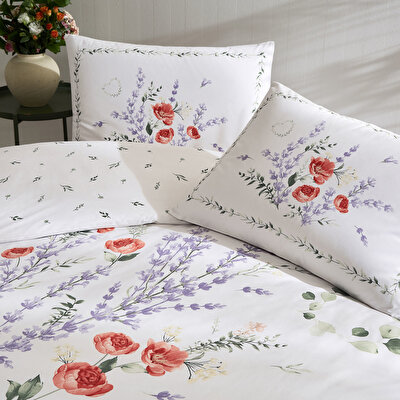 Taç Sunshine Ranforce Çift Kişilik Throwlu Nevresim Seti Yeşil-2'li Fincan Hediye