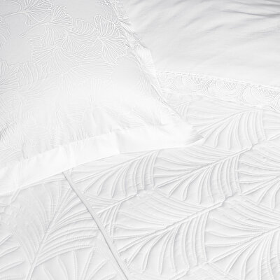 Taç Eleanor Yatak Örtülü Çift Kişilik Nevresim Seti Beyaz