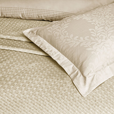 Taç Gabriella Yatak Örtülü Çift Kişilik Nevresim Seti Camel