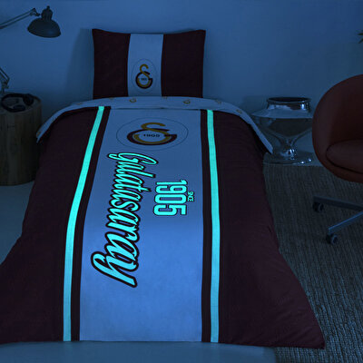 Taç Lisanslı Galatasaray 1905 Glow Tek Kişilik Pamuk Nevresim Takımı