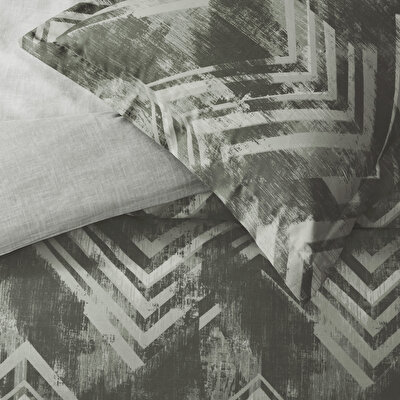 Taç Edith Saten Çift Kişilik Nevresim Takımı Antrasit