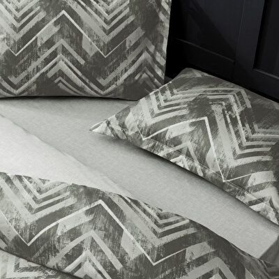 Taç Edith Saten Çift Kişilik Nevresim Takımı Antrasit