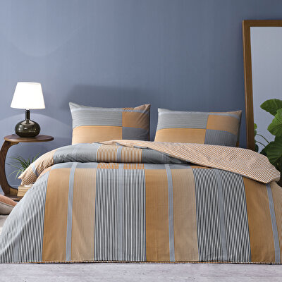 Taç Miles Ranforce Tek Kişilik Nevresim Takımı Turuncu