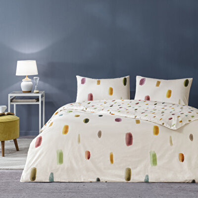 Taç Jullian Ranforce Tek Kişilik Nevresim Takımı Kremrengi