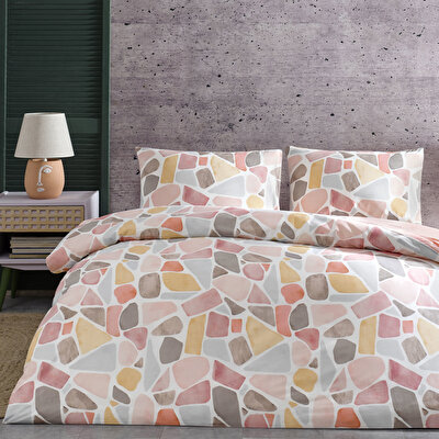 Taç Alvy Ranforce Çift Kişilik Nevresim Takımı Pembe