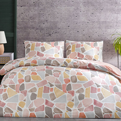 Taç Alvy Ranforce Çift Kişilik Nevresim Takımı Pembe