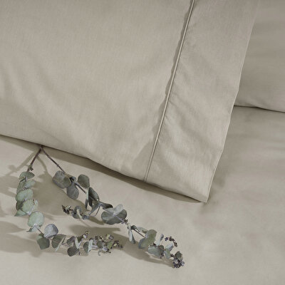 Taç Ranforce Basic Queen Size Nevresim Takımı Vizon