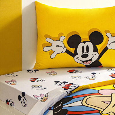 Taç Lisanslı Disney Mickey & Friends Tek Kişilik Pamuk Nevresim Takımı