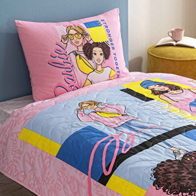 Taç Lisanslı Barbie Bright Tek Kişilik Pamuk Complete Set