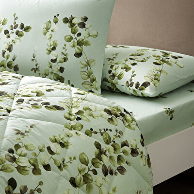 Taç Sarne Ranforce Çift Kişilik Yorgan Set Yeşil