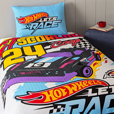 Taç Lisanslı Hot Wheels Fast Tek Kişilik Pamuk Pike Takımı