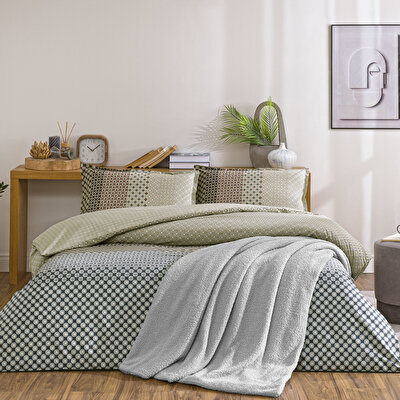 Taç Roland Ranforce Tek Kişilik Battaniyeli Kış Seti Gri