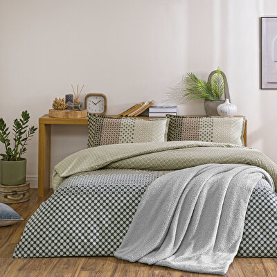 Taç Roland Ranforce Tek Kişilik Battaniyeli Kış Seti Gri