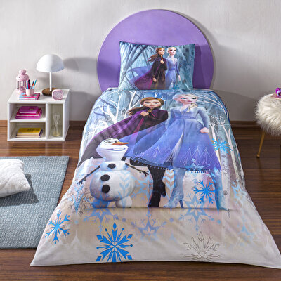 Taç Lisanslı Disney Frozen Winter Tek Kişilik Pamuk Nevresim Takımı