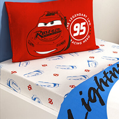 Taç Lisanslı Disney Cars Mcqueen Tek Kişilik Pamuk Nevresim Takımı
