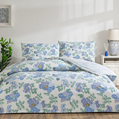 Taç Ardena Ranforce Tek Kişilik Nevresim Takımı Mavi