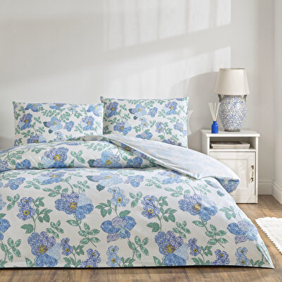 Taç Ardena Ranforce Tek Kişilik Nevresim Takımı Mavi