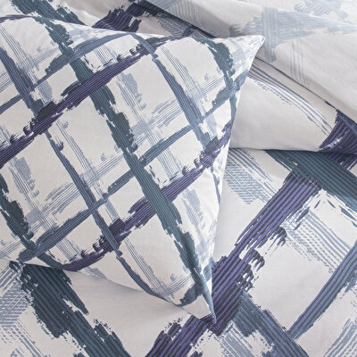 Taç Brıza Ranforce Tek Kişilik Nevresim Takımı Mavi