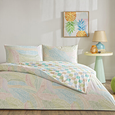 Taç Cardie Ranforce Tek Kişilik Nevresim Takımı Turkuaz