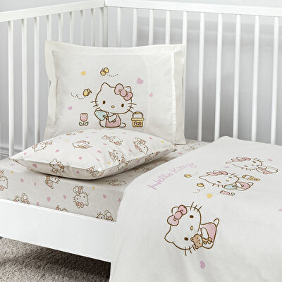 Taç Lisanslı Hello Kitty Cute Baby Pamuk Bebek Nevresim Takımı