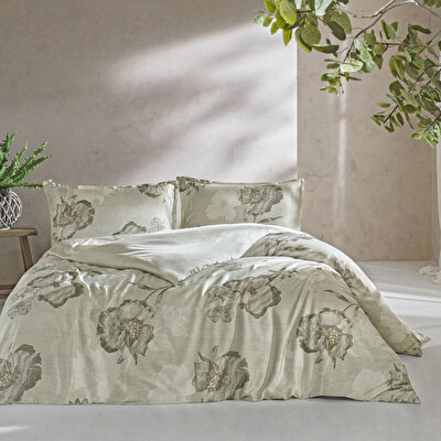 Taç Reborn Primrose Bambu Çift Kişilik Nevresim Takımı Bej