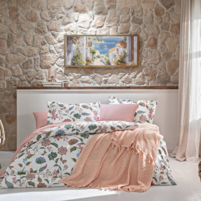 Taç Butik Soleıl Pamuk Yastık Kılıfı Pudra