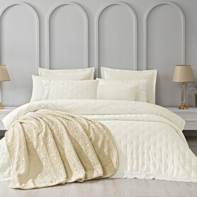 Taç Calantha 3lü Çeyiz Seti Ekru