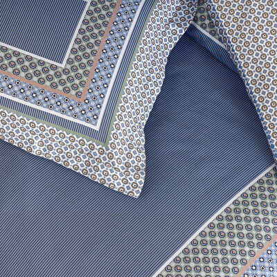 Taç Serenya Saten Çift Kişilik Nevresim Takımı Mavi