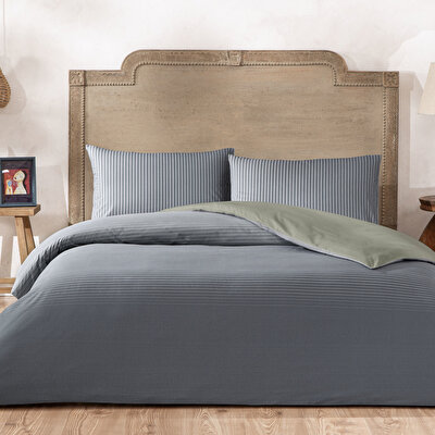 Taç Marwen Ranforce Tek Kişilik Nevresim Takımı Lacivert