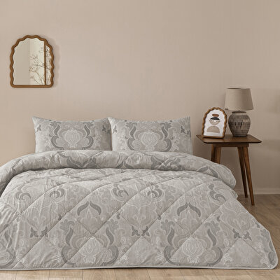 Taç Norellia Ranforce Tek Kişilik Yorgan Seti Gri