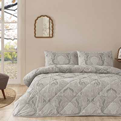 Taç Norellia Ranforce Tek Kişilik Yorgan Seti Gri