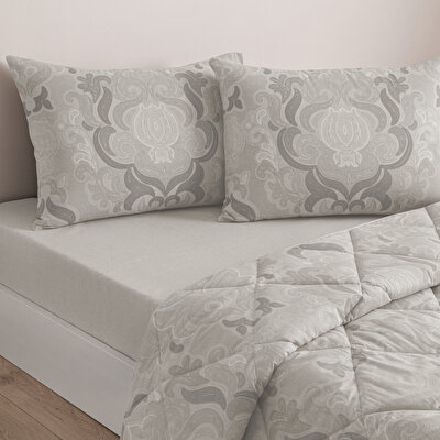 Taç Norellia Ranforce Tek Kişilik Yorgan Seti Gri