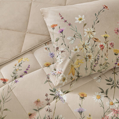 Taç Lunel Ranforce Çift Kişilik Yorgan Seti Bej