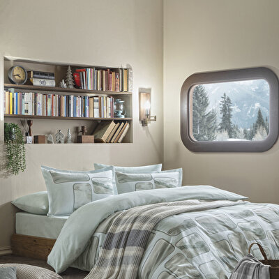 Taç Butik Lune Pamuk 2'li Yastık Kılıfı Seti Mavi