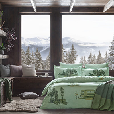 Taç Butik Brisa Pamuk 2'li Yastık Kılıfı Seti Yeşil