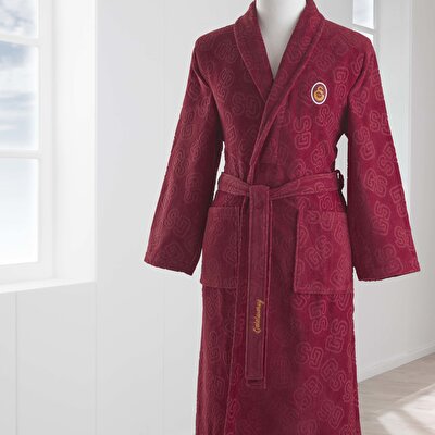 Taç Lisanslı Galatasaray Jakar Pamuk M Yetişkin Bornoz Kırmızı