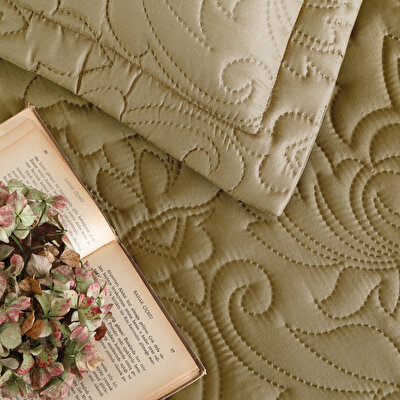 Taç Gala Tek Kişilik Yatak Örtüsü Seti Gold