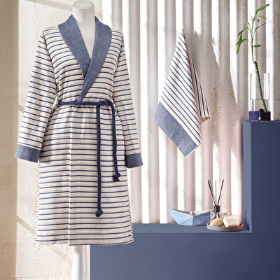 Taç Bamboo Dreams Tek Kişilik Bornoz Set Mavi S/M