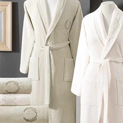 Taç Hedera 18'li Masa Örtüsü Seti Bej