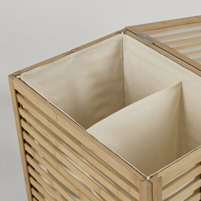 Linens Wooden Ahşap 53X36X60 cm Çamaşır Sepeti Naturel