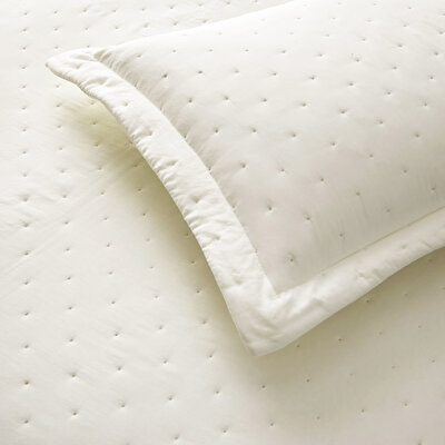 Taç Rita Çift Kişilik Yatak Örtüsü Takımı Ekru