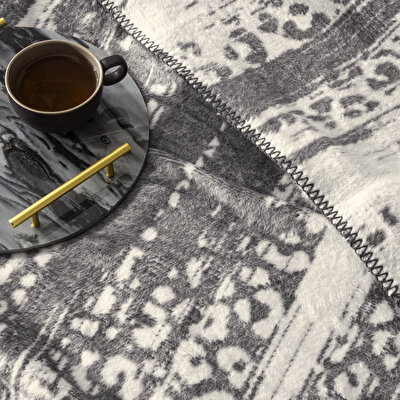 Taç Savanna Pamuk Çift Kişilik Battaniye Gri