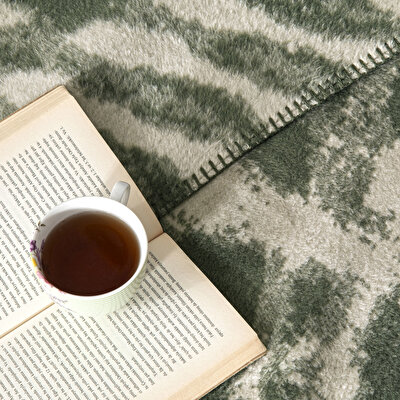 Taç Vivien Pamuk Çift Kişilik Battaniye Haki