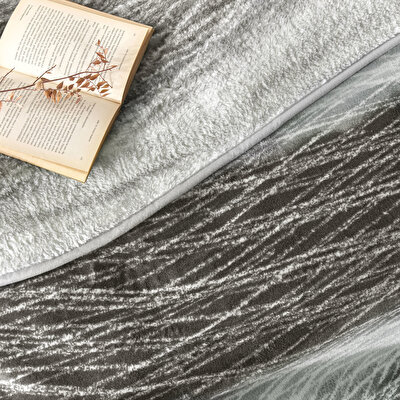 Taç Cosmos Tek Kişilik Battaniye Gri