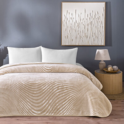 Taç Dune Tek Kişilik Battaniye Bej