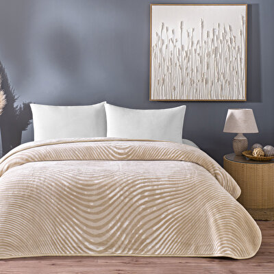 Taç Dune Tek Kişilik Battaniye Bej